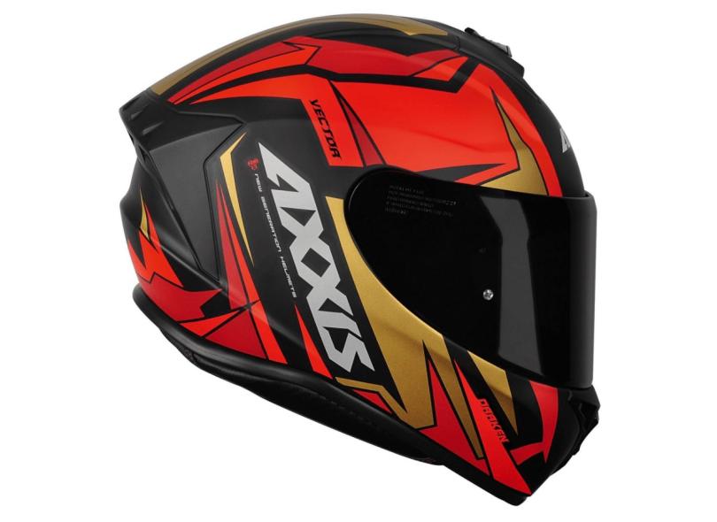 Capacete Axxis Draken Vector Matt Black/ Red/ Gold com o Melhor