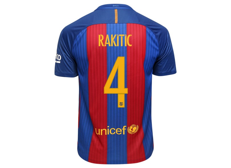 Camisa Torcedor Barcelona I 2016/17 com Número Nike