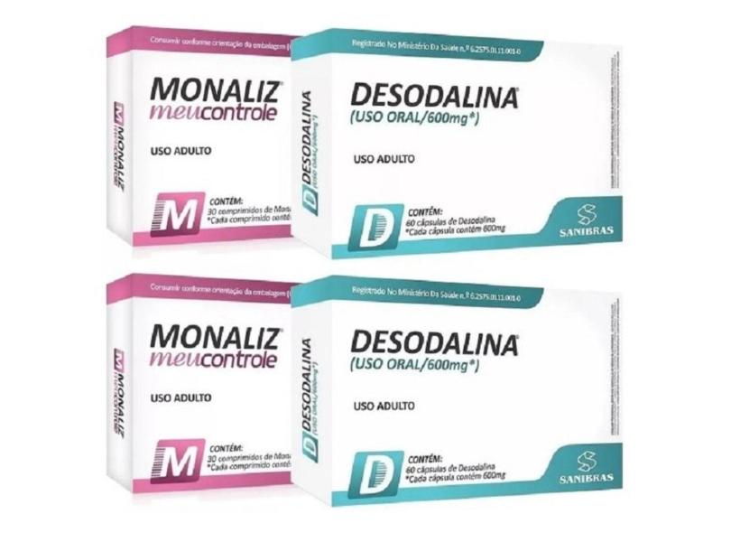 Kit 2 Desodalina 600Mg - 60 Cápsulas +2 Monaliz 30 Comp com o