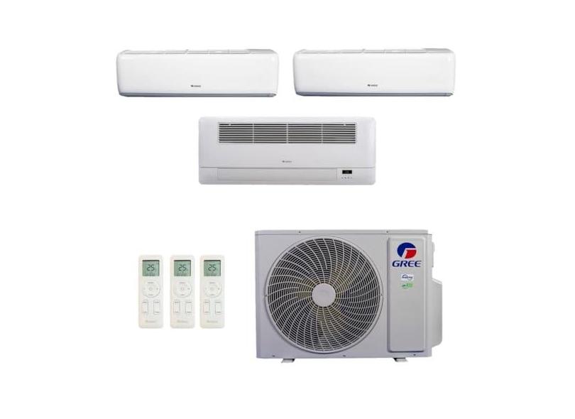 Ar-Condicionado Multi Split Inverter R-32 Gree 24.000 (2x Evap HW 9.000 + 1x Evap Cassete 1 Via 12.000) Quente/Frio 220V