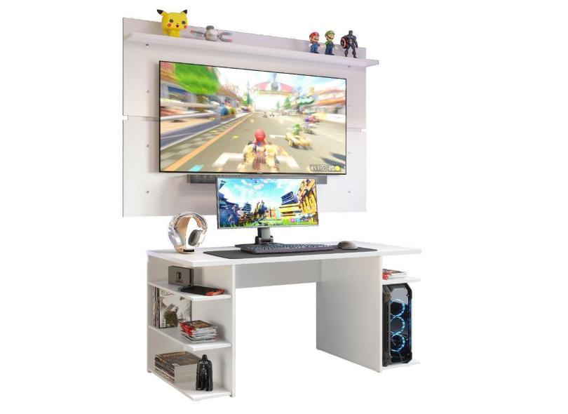 Mesa Gamer Madesa 9409 e Painel para TV até 65 Polegadas - Branco