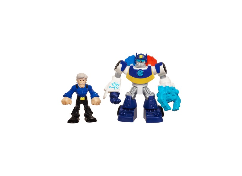 Boneco Transformers Rescue Bots Chase The Police-Bot e Chief Charlie Burns - Hasbro