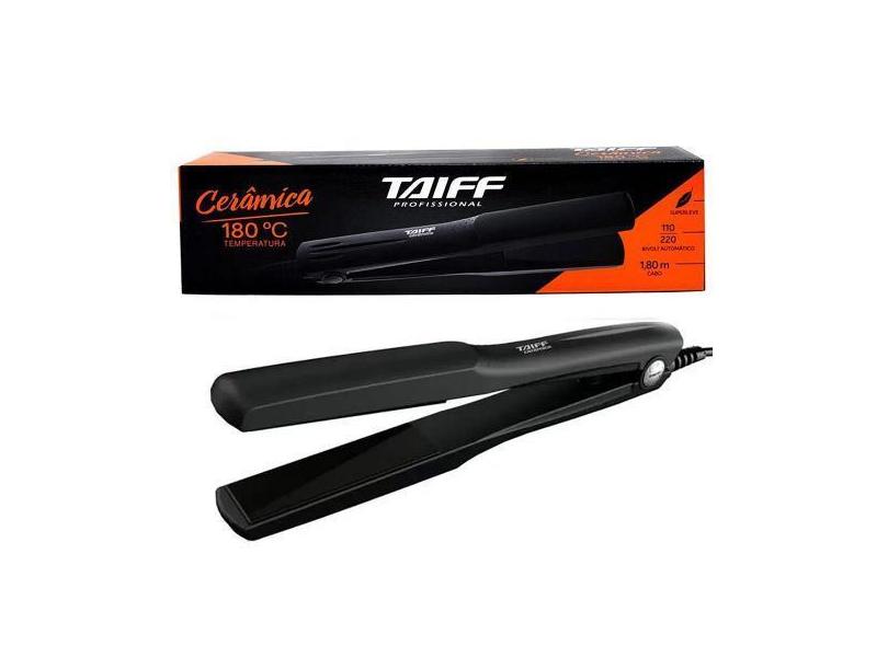 Prancha Chapa Cabelo Taiff Clássica Cerâmica Preta 110V/220V