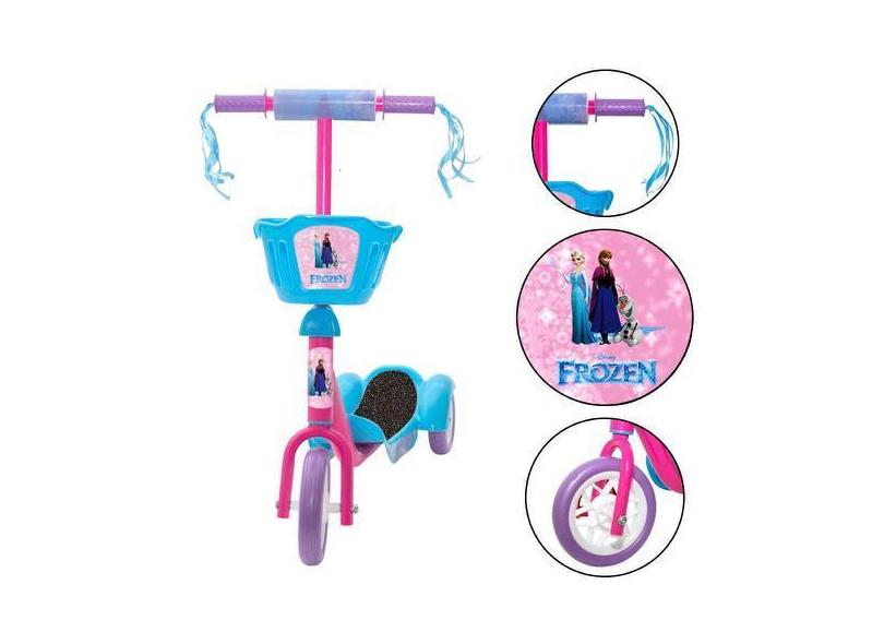 Patinete Menina Frozen Rosa Para Crianças Regulável Toys 2U