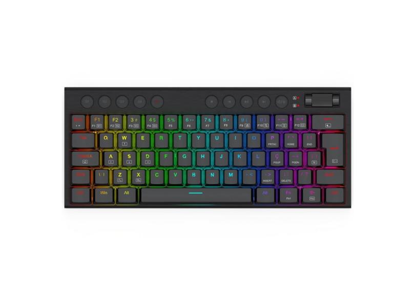 Teclado Mecânico Redragon Horus Mini RGB Low Profile 60% Switch Brown Preto - K632-RGB