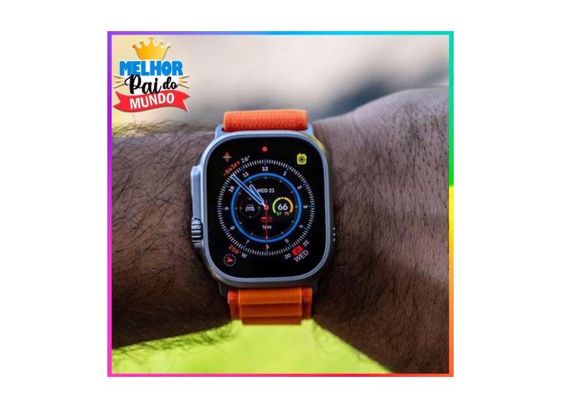 Relogio Smartwatch Presente Super Pai Feminino Laranja Ultra 9 Para Sa