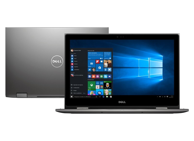Notebook Conversível Dell Inspiron 5000 Intel Core i5 7200U 7ª Geração 8GB de RAM HD 1 TB 13,3" Touchscreen Windows 10 Home I13-5378-A20
