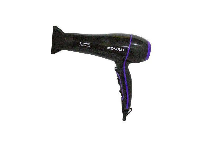 Secador De Cabelo 2000W Mondial Black Purple Scn-01 Tourmaline Íon