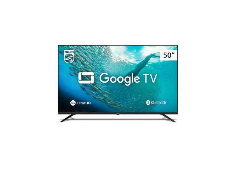 Tv Philips Smart Google Tv 4K HDR 50 Comando de Voz Dolby Audio 50PUG7