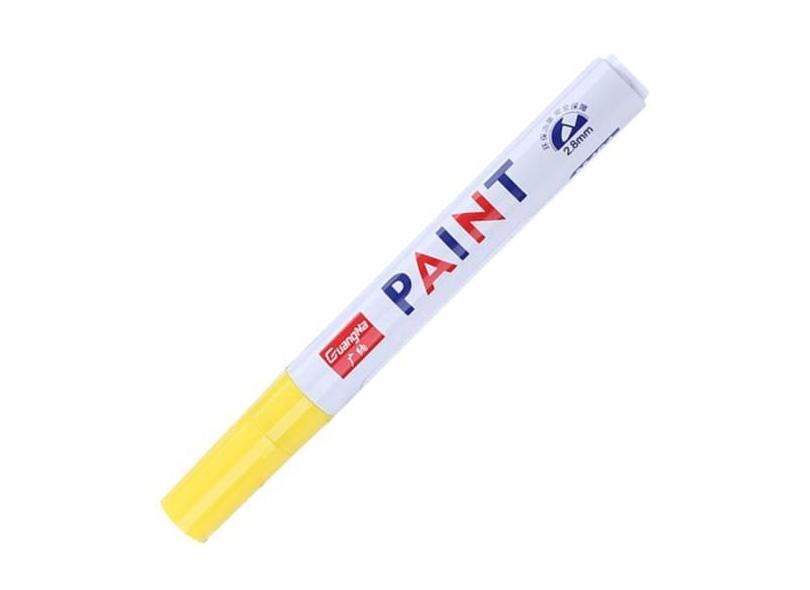 Caneta Paint Mark Pinta Metal Plástico Sola Tênis Pneu, Amarelo