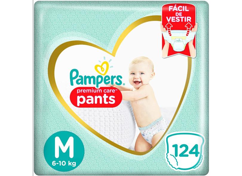 Fralda de Vestir Pampers Premium Care Pants M 124 Und 6 - 10kg
