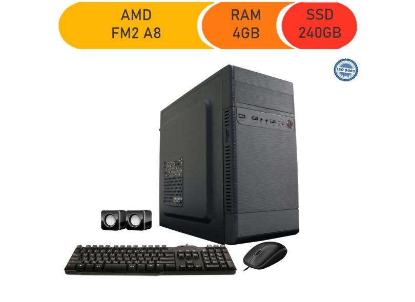 Computador Corporate Processador Amd Fm2 A8 4gb de Ram Ssd 240 Gb Kit Multimídia