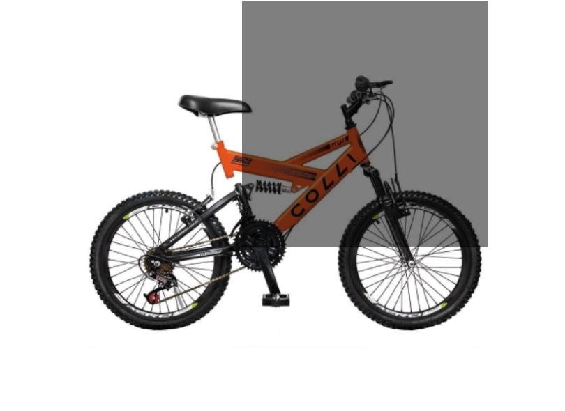 Bicicleta Colli GPS Aro-26 Com Dupla Suspensão, 36 Raias, 21 Marchas e  Freios V-Brake - Laranja