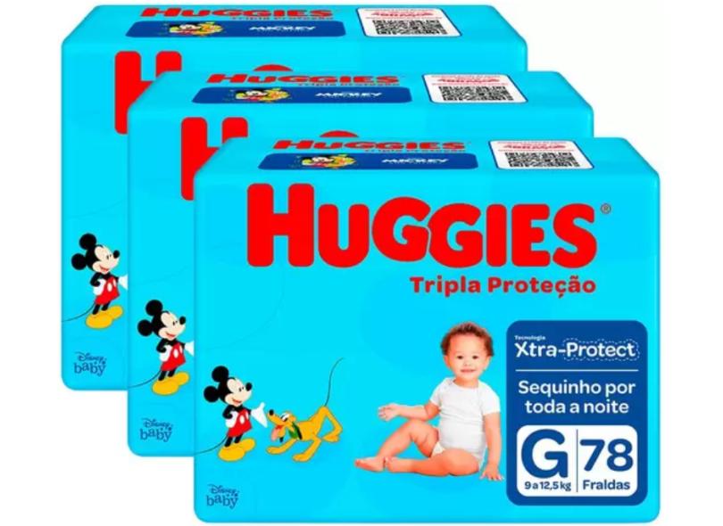 Fralda Huggies Disney Tripla Proteção G 78 Und 9 - 12,5kg