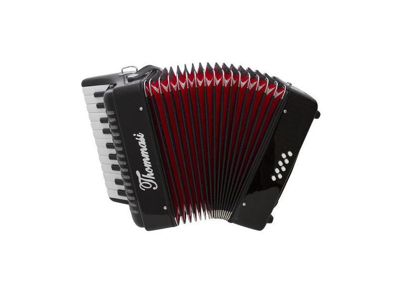 Acordeon 8 Baixos 22 Teclas TA 822 Preto Thommasi