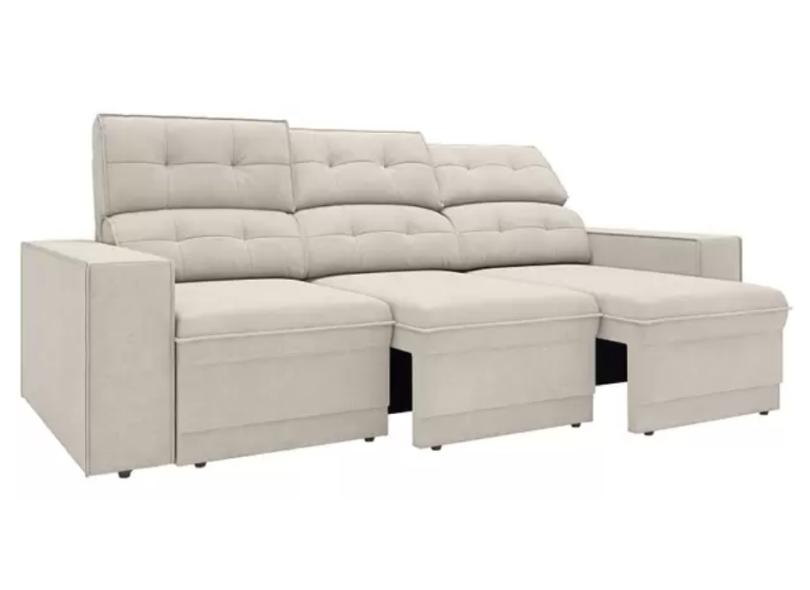 Sofá Reclinável Retrátil Suede Lazio 205cm Next Sofás