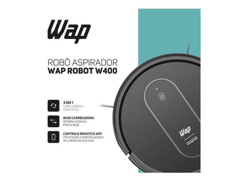 Aspirador de Pó Robô Mars wap Controle Wi-Fi Preto/Verde