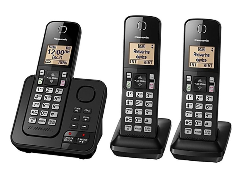 Telefone sem Fio Panasonic com 2 Ramais Secretaria Eletrônica KX-TGC363LAB
