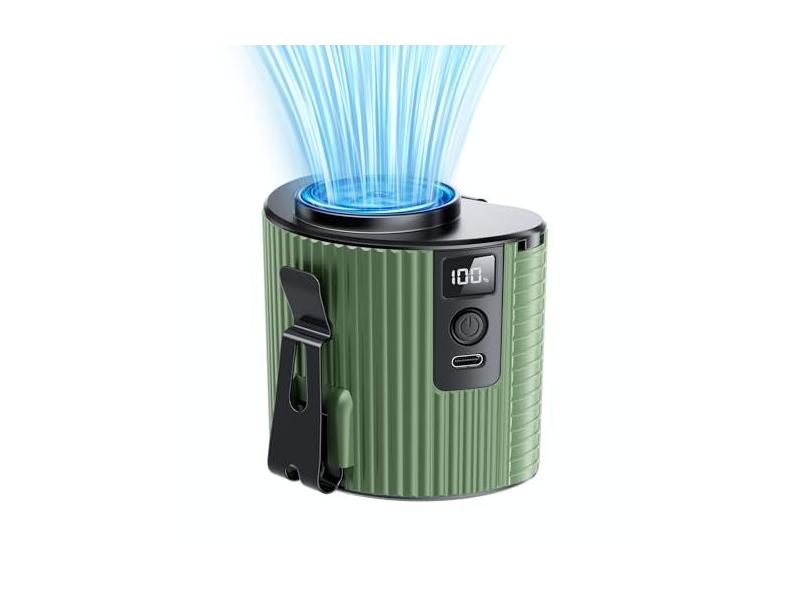 Ventilador portátil, ventilador de cintura recarregável, mini ventilador de cinto vestível de fluxo de ar forte de 11.000 RPM, ventilador de pescoço portátil de 5 velocidades, clipe de cintura pessoal