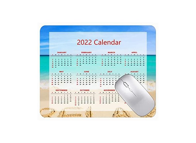 Mouse pad colorido para calendário 2022 ano 2022 praia, azul marinho, borracha, mouse pad