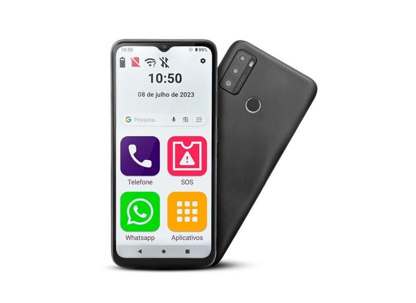 Celular ObaSmart Conecta G Max 2 se 64GB Tela 6,5 Pol HD Dual Chip 2GB ram Android 11 Go Quad Core Preto - OB054