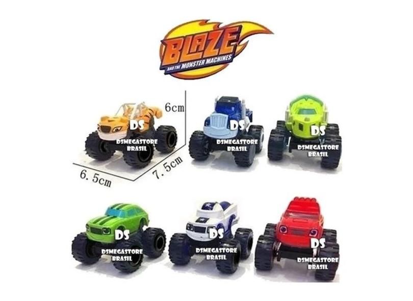 Blaze Monster Machines Kit Com 6 Carrinhos Fricção