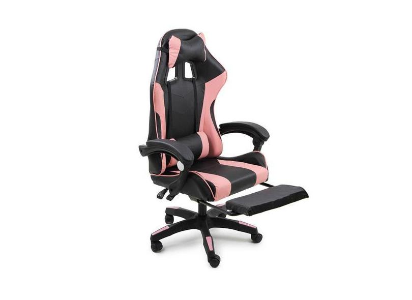 Cadeira Gamer Stillus Ergonômica Apoio Para Pés Preto E Rosa - Oficial