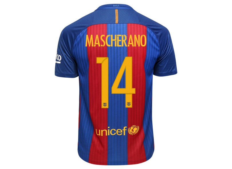 Camisa Torcedor Barcelona I 2016/17 com Número Nike