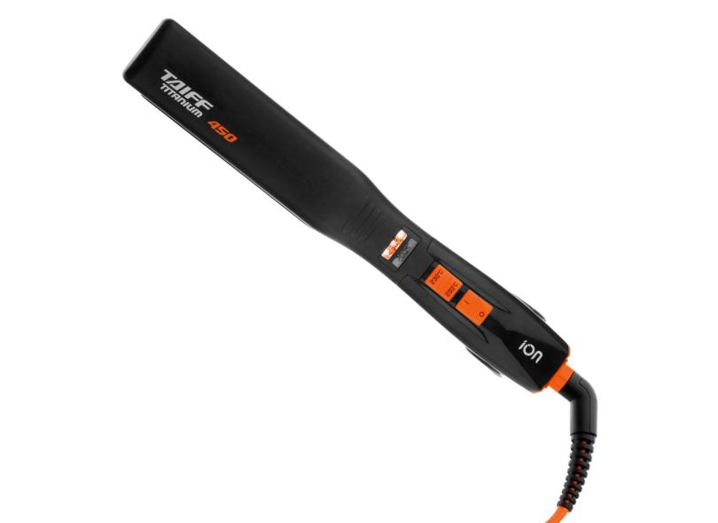 Prancha Chapa de Cabelo Taiff Elegance Titanium 450 Laranja e Preta 110V/220V