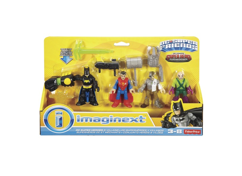 Boneco Imaginext DC Super Friends Batman Super Homem DPB23 - Fisher Price