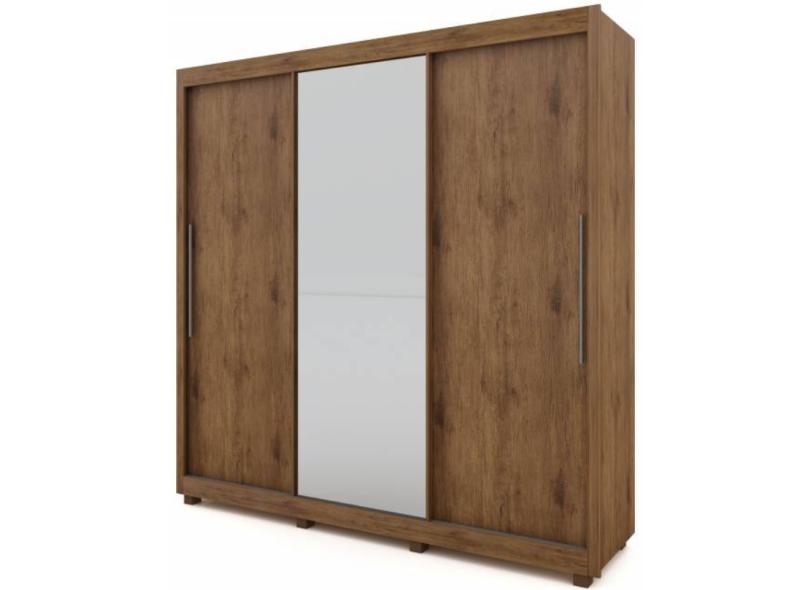 Guarda-Roupa Casal 3 Portas 4 Gavetas com Espelho Royale com Pés Gelius Móveis