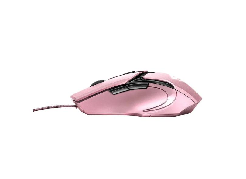 Mouse Gamer 4800 DPI com Fio Precisão para Jogos DPI Ajustável 6 Botões Trust GXT 101P GAV Pink