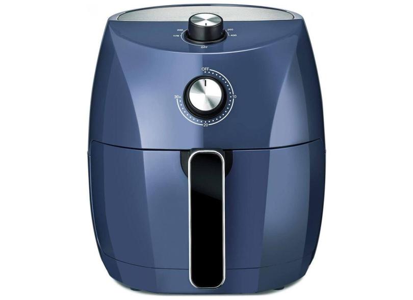 Fritadeira Elétrica AirFryer 3.5L de Capacidade, Multifuncional em Aço Inoxidável, 1400W, 110V, CRUX 17281, Azul