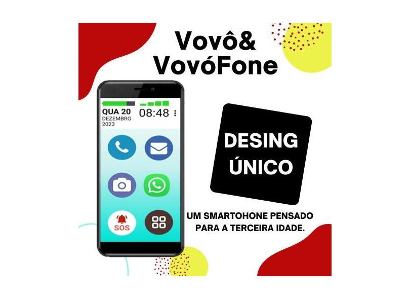 Vovô&vovófone 4g 128gb 4gb ram tela grande 6.5 redes sociais - TCL, Gr