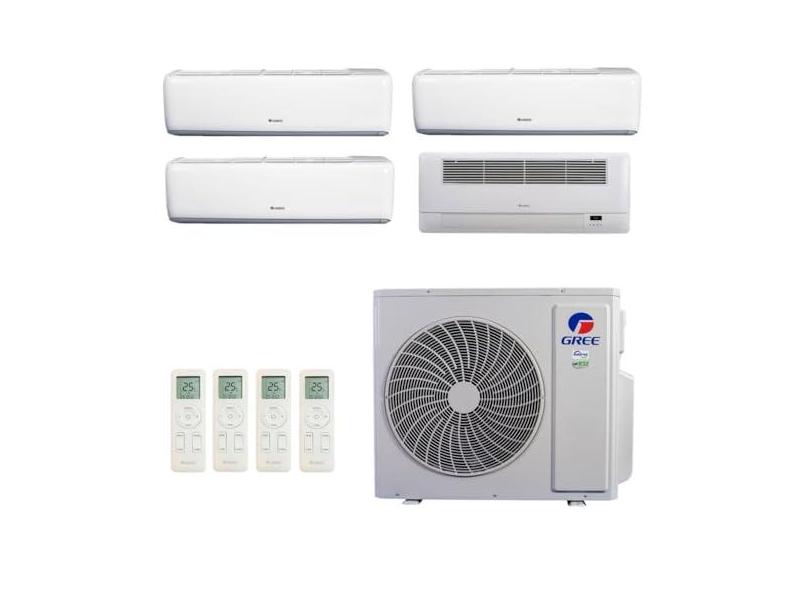 Ar-Condicionado Multi Split Inverter R-32 Gree 42.000 (1x Evap HW 9.000 + 2x Evap HW 12.000 + 1x Evap Cassete 1 Via 22.000) Quente/Frio 220V