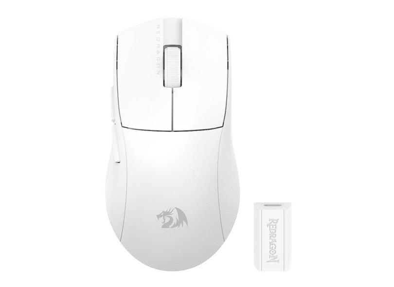 Mouse Gamer Redragon King 4K Pro, Wireless, Bluetooth, 26000 DPI, 7 Botões, Branco