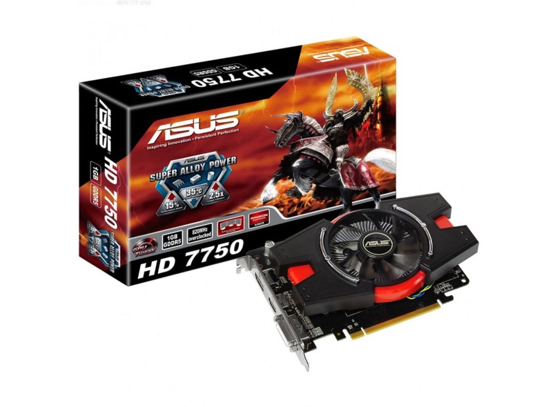 Placa de Video ATI Radeon HD 7750 1 GB DDR5 128 Bits Asus HD7750-1GD5-V2