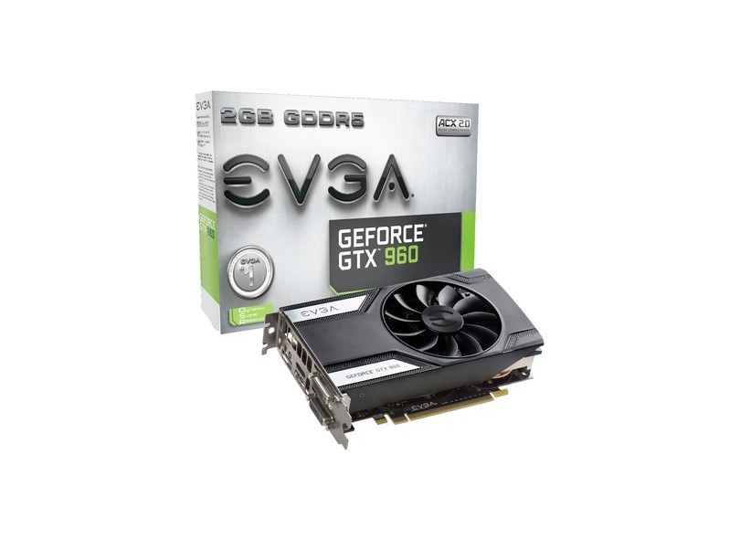 Placa de Video NVIDIA GeForce GTX 960 2 GB DDR5 128 Bits EVGA 02G-P4-2961-KR