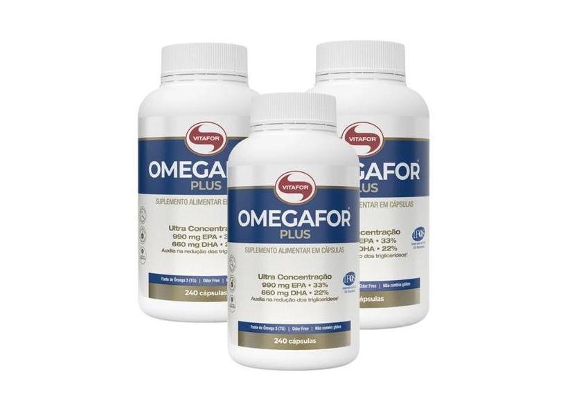 Kit 3 Omegafor Plus Ômega 3 Rico Dha Epa  240 Caps Vitafor