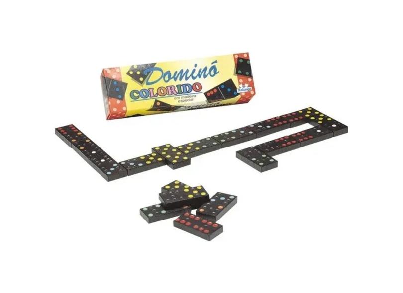 Domino de Madeira Colorido XALINGO