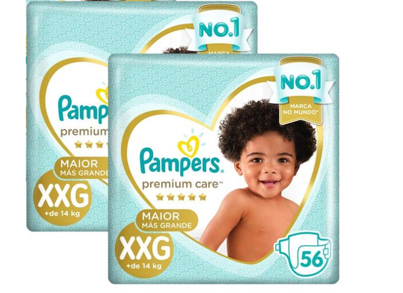 Fralda Pampers Premium Care XXG Jumbo 56 Und +14kg