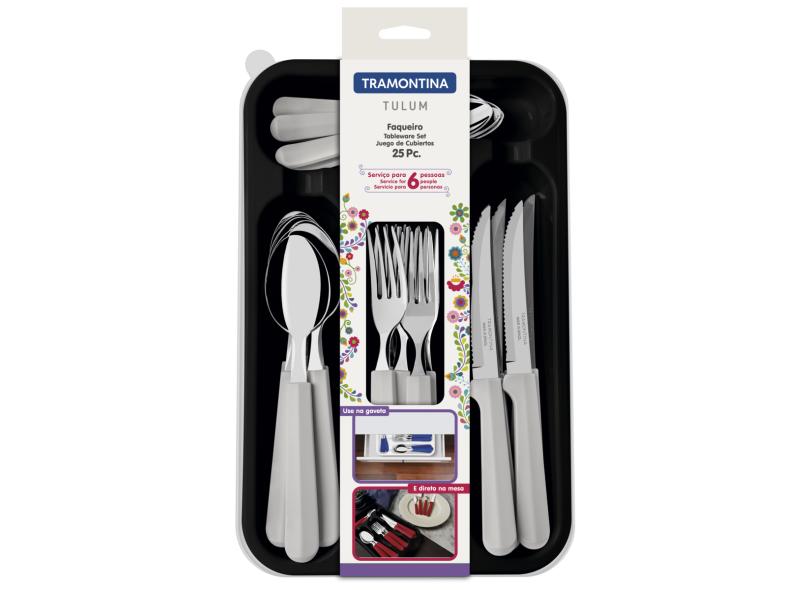 Faqueiro Tramontina Tulum 24 peças com Gaveteiro