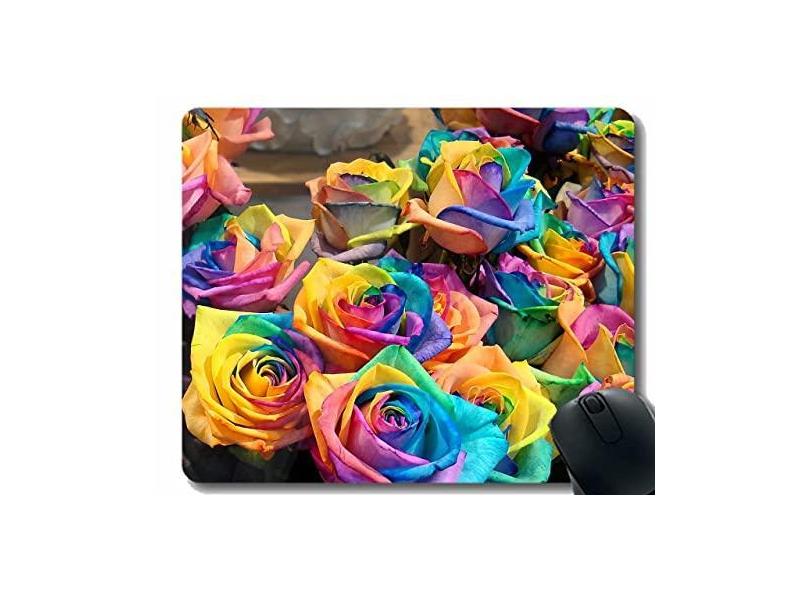 Mouse pad personalizado, mouse pads brilhantes com botões coloridos e rosas