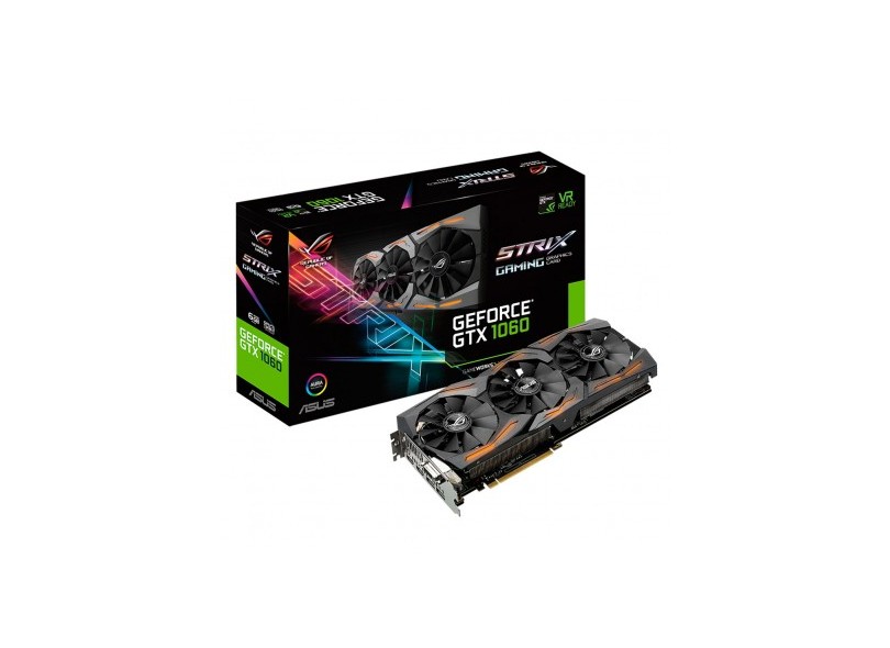 Placa de Video NVIDIA GeForce GTX 1060 6 GB GDDR5 192 Bits Asus STRIX-GTX1060-6G-GAMING