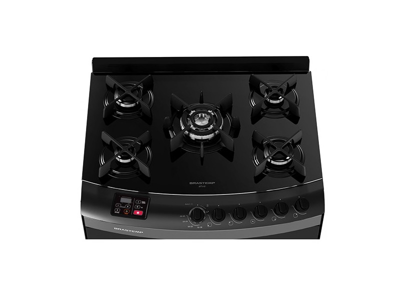 Fogão de Piso Brastemp Ative Top Glass 5 Bocas Acendimento Automático Grill BF375AB