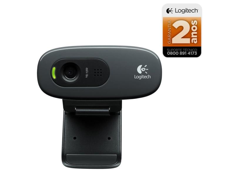 Webcam Logitech C270 HD 3.0MP com Microfone Integrado - Preto