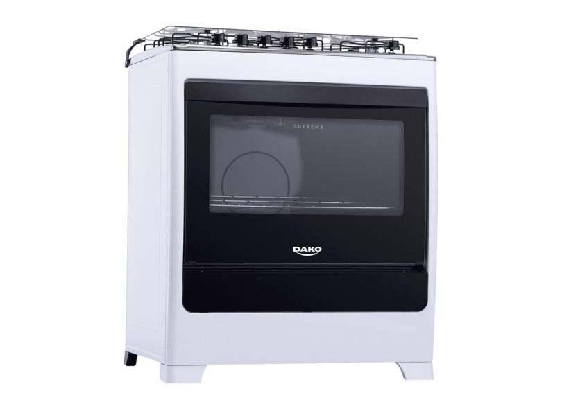 Fogão à Gás Dako Supreme 5 Bocas com Mesa Inox Bivolt - Branco