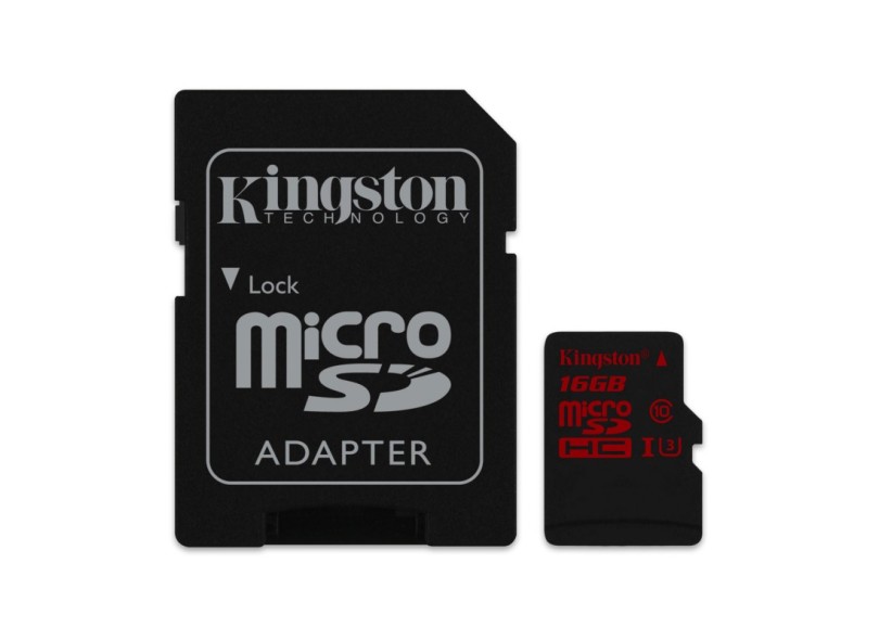 Cartão de Memória Micro SDHC com Adaptador Kingston 16 GB SDCA3/16GB