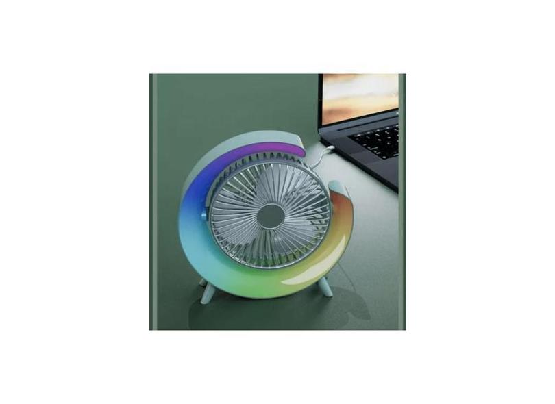 Ventilador Elétrico Colorido Rgb De Mesa Com Design Confort Portátil -