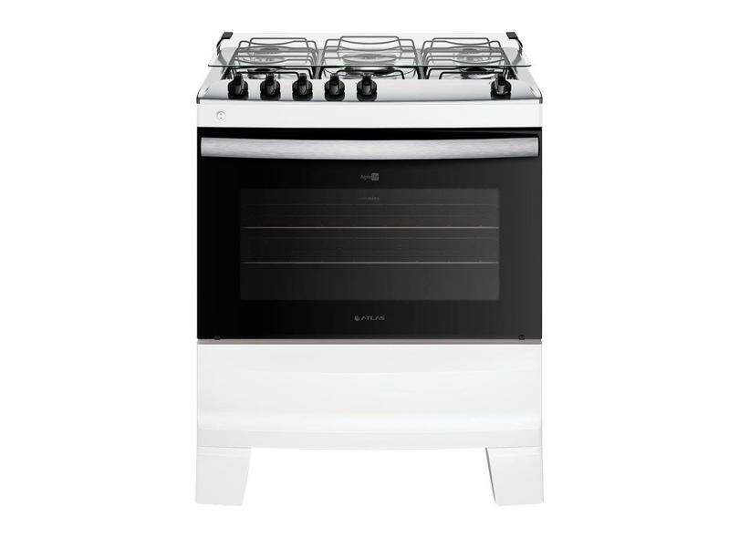Fogão de Piso Atlas 5 Bocas Agile Up Mesa em Inox, Branco, Bivolt
